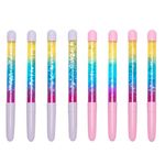 Toyseum 8 x Sparkly Glitter Pens, Fillers for Girls Rainbow & Princess Themed Party Bags, Stationery Favours for Goody Bags and Kids School Prizes, Pack of 8