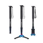 Moman Monopod, Aluminum Monopod with Feet Lightweight Portable Extendable for DSLR Camera Video Monopod Tripod Base Stand up to 65 inch