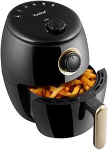 VonShef 2L Compact Air Fryer with Removable Non-Stick Frying Rack, Rapid Air Circulation, 30 Minute Timer, 1000W, Single Person, Small Household Air Fry Oven - Heats from 80-200°C