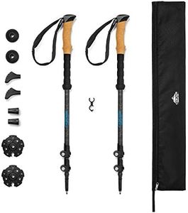 Cascade Mountain Tech Trekking Poles - Carbon Fiber Walking or Hiking Sticks with Quick Adjustable Locks (Set of 2), Grey