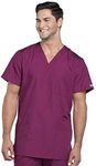 Cherokee Men - Man Scrub Top Originals - Medical Clothing - With 3 Pockets - V-Neck - WWE4876 - Wine - XL