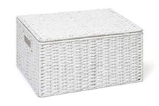 ARPAN Paper Rope Storage Basket Box With Lid - White (Xlarge)