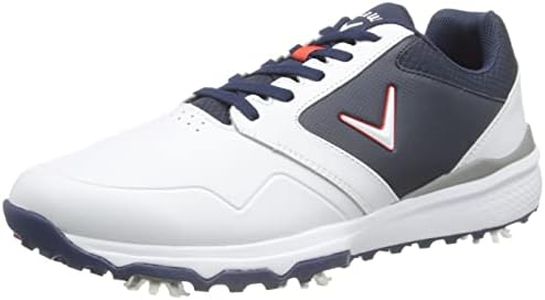 Callaway Golf Chev LS Waterproof Golf Shoe, White Navy Red, 10 US