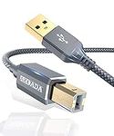 USB 2.0 Printer Cable 20 Feet, AkoaDa USB Type A Male to B Male Printer Scanner Cord High Speed Compatible with HP, Canon, Dell, Epson, Lexmark, Xerox, and More