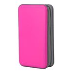 alavisxf xx CD Case Hard, 96 Capacity Plastic Portable Travel CD Case Protective Zipper DVD Case Holder Disc Car Storage Wallet Bag (96 Capacity, Hot Pink)