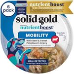 Solid Gold Wet Dog Food Topper & Meal Cups - W/Beef & Sweet Potato for Hip & Joint Support, Sensitive Stomachs & Gut Health - for Puppy, Adult & Senior Small Breed & Large Breed Dogs - 3.5oz/6 Pack