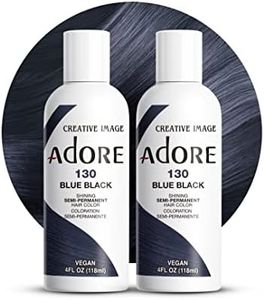 Adore Semi Permanent Hair Color - Vegan and Cruelty-Free Blue Hair Dye - 4 Fl Oz - 130 Blue Black (Pack of 2)