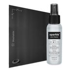 OPTIPAK Sparkle Anti-Reflective Lens Cleaner Spray with Microfiber Cloth for Eyeglasses, Sunglasses, Lenses, Screens, Tablets & Binoculars - Ammonia Free And Streak Free (Black/4oz 1Pk)