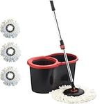 Requisite Needs Smart mop cleaning set – Black edition – Anti-splashing Strong And Sturdy Material – Easy Floor Moping System – 1x Bucket + 3 Replacement Mop Heads – 13 Liter (Mop + Bucket)