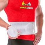 BraceAbility Hernia Belt for Men & Women | Stomach Truss Binder with Compression Support Pad for Abdominal, Umbilical, Navel & Belly Button Hernias - L/XL (New & Improved) Fits 40"-60"