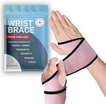 Dr. Arthritis Essentials Wrist Brace/Wrist Support Wrist Wraps, Carpal Tunnel Wrist Brace for Night Support, Wrist Brace for Wrist Pain, Hand Brace & Wrist Guard for Left & Right Hand (Pink - 2 Pack)