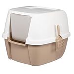 Iris Ohyama, Litter box, Tray for Cat, Plastic (PP) BPA-Free, Scoop, CLH-17J, Hooded, Beige