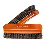 VESONNY Horsehair Shoe Brush, 2Pcs Shoe Polish Brush Shoe Cleaning Brush, Natural Bristles for Cleaning & Polishing Leather, Suede, Sneakers Shoes (Brown)