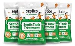 Septico Septic Tank Treatment 4 x 250g - 12 Months Supply | Bacteria Booster | Drain Cleaner | Odour Eliminator | Maintains Healthy Septic System