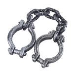 HAZOULEN Plastic Wrist Shackles Prison Chain Handcuffs for Halloween Costume Party Decor Props