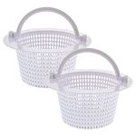 U.S. Pool Supply Above Ground Pool Thru-Wall Skimmer Baskets with Handles, 2 Pack - Swimming Pool Replacement Baskets - Standard Small Thru-Wall Size - Skim Remove Debris, Cleanout Leaves, Clean Pool