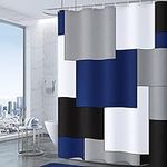 Navy Blue Shower Curtain Modern Bat