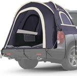 Lanceton Pickup Truck Tent, Fit 5.5-6 Foot Truck Bed, Waterproof PU3000 high Density Polyester Oxford, Windproof Pole and Insect-Prevention Double Layer Mesh Window & Door, Unique Rear Window Pipe