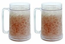 Freezer Mugs – Double Wall Gel Frosty Freezer Mugs, Cups – Drinking Glass – Beer Ice Mugs for Freezer – Beer Mugs with Handle – 16oz Freezable Beer Mug (2)