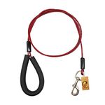 Foodie Puppies Extra Strong Tie-Out Cabel/Leash for Dogs (6 Feet) | Vinyl Coated Galvanized Leash, Tangle Resistant, Strong Grip with Safety Hooks (Color May Vary)