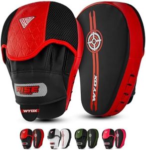 WYOX Boxing Mitts & Pads – All-in-One Focus Pads & Boxing Training Equipment for Adults & Kids | Curved Boxing Pads & Punching Mitts for Kickboxing, Karate, MMA, Muay Thai, Martial Arts (Red & Black)