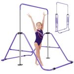 LN COZY CORNER Gymnastics Bars, Junior Training Kip Bar Folding Gymnastics Equipment,Adjustable Height Horizontal Bar for kids ages 6-12 Girls for Home Gym Indoor Garden Outdoor (Purple)