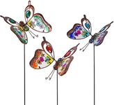 Venniy 3 Pack Butterfly Decorative Garden Stakes,Outdoor Decorations Metal Yard Art Garden Stakes for Patio Yard Porch Decor