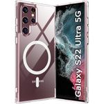 TheGiftKart Hybrid Back Cover Case for Samsung Galaxy S22 Ultra 5G Compatible with MagSafe | Shockproof Design | Hard Transparent Back Cover Case for Samsung Galaxy S22 Ultra (PC & TPU, Clear Sides)