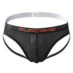 Silldedr Men Jockstrap Mesh Sexy Thong Pouch Underwear Men's Low Waist Thong Breathable Underwear, Black, XXL