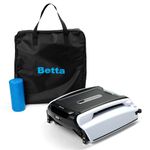 Betta SE Solar-Powered Robotic Automatic Pool Skimmer Cleaner with Carrying and Storage Bag, 30+ Hour Cleaning Battery, Pool Skimmer Anti-Stuck Foam Noodle, and Re-Engineered Twin SCT Motors (White)