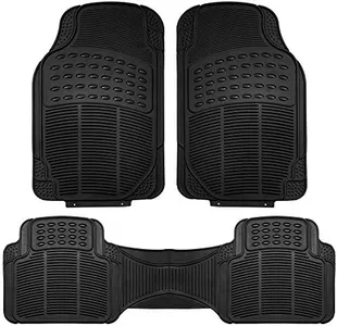 FH Group F11306BLACK Black All Weather Floor Mat, 3 Piece (Full Set Trimmable Heavy Duty)