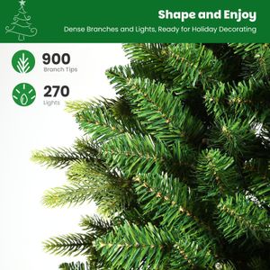 SHareconn 7ft Christmas Tree – RGB Pre-Lit Artificial Holiday Decor