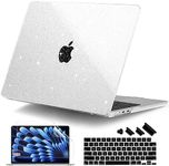 DONGKE Compatible with M3 MacBook Air 15 Inch Case 2024 2023 A3114 A2941 M2, Glitter Bling Plastic Hard Shell with Keyboard Cover for Mac Air 15.3" with Liquid Retina Display & Touch ID - Star Clear