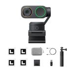 Insta360 Link 2 Pro Get Set Bundle – 4K PTZ Webcam for PC/Mac, 1/1.3” Sensor, Low-Light, AI Tracking, HDR, Directional Noise-Canceling Mics, Supports Stream Deck, Zoom, Teams, Twitch for Streaming
