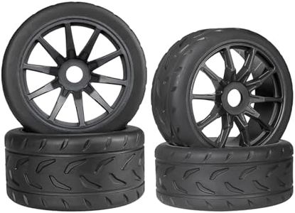 On Road Tire Tyre 17mm Wheel Rims for Arrma 1/7 Infraction Limitless Felony FS Racing Model GT RC Car Upgrade On Road Tyre 4Pcs One Set(2 Big 2 Small)