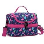 Lunch Bag for Kids,ChaseChic Insulated Lunch Boxes Bag Lightweight Water-Resistant Cooler Bag for Boys Girls in Dual Compartment Leak-Proof Lunch Organizer Flamingo