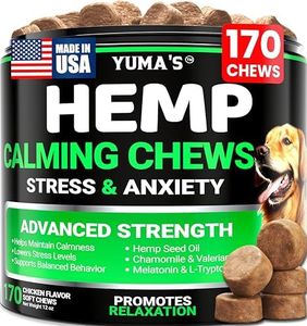 YUMA'S Hemp Calming Chews for Dogs - Advanced Dog Calming Treats - Dog Calming Chews - 170 Chews - Anxiety Relief Treats - Separation Aid, Barking, Stress Relief, Thunderstorms - Melatonin - Hemp Oil