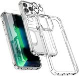 ORETech Designed for iPhone 13 Pro Max Case with[2 x Tempered Glass Screen Protector][Camera Lens Protector] Military Grade Drop Protection Hard PC+Soft TPU Clear Case for iPhone 13 Pro Max-6.7"Clear