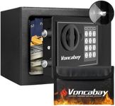 Voncabay Money Safe Box for Home with Sensor Light & Fireproof Money Bag for Cash Safe, Security Safe Box for Money Safe with Keys & Pass Code, Lock Box Fireproof Safe with Digital Keypad