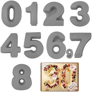 MytaYt 9 Piezas ESPESADO Silicona Molde Numeros Tarta 25cm Números Formas Moldes Tarta Números 3D Grandes Números Moldes Reposteria 10 Pulgadas Para Tartas De Cumpleaños Bodas Fiestas Aniversarios