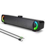 HPYLIF·H PC Speakers,3D Surround Stereo Computer Speakers for Desktop Monitor, RGB Sound Bar with 3.5mm AUX jack and USB Interface,Gaming Computer Speakers for Desktop, Laptop