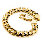 Men 925 Sterling Silver Bracelet 8-10-12MM Solid Miami Cuban Link Curb Chain 7" 7.5" 8" 8.5" 9" 9.5"10" Bangle Man Teen Boys Jewelry Gift (7.5 inch, Gold 10MM Smooth)