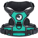 Joytale Dog Harness Medium, No-Pull Pet Harness with 2 Leash Clips, Adjustable Soft Padded Dog Vest, Reflective No-Choke Pet Oxford Vest with Easy Control Handle for Walking and Training, Teal,M