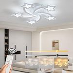 ZAITINZ Led Ceiling Lights,50W Flush Mount Ceiling Light Fixtures,Dimmable Luminaire Plafonnier,5 Stars Ceiling Lamp for Living Room,Bedroom,Dining Room,Kids Room,White,3000-6000K