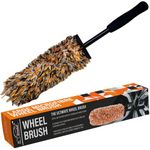 Xtremeauto Soft Head Alloy Wheel Brush - Car Alloy Wheel Cleaner Brush Detailing Cleaning Brush, No Metal Non Scratch Rim Car Wheel Brush Perfect For Motorcycle, Cars & Bicycles (Orange