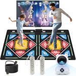 Tucraew Dance Mat, Electronic Dance Mat for TV with HD Camera, Wireless Double User Dance Mat with Game Controller, Non-Slip Dance Pad for Kids Adults, Christmas Birthday Gifts for Girls Boys