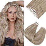 Sunny Hair Tape in Hair Extensions 20 Inch Tape in Extensions Human Hair Extensions for Women Highlighted Tape in Extensions Color 18/613 Blonde Hair Extensions 25g 10pcs