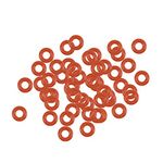 uxcell Silicone O-Rings 4mm OD, 2mm Inner Diameter, 1mm Width, Seal Gasket Red 50Pcs