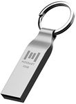 MOSDART 32GB USB 2.0 Flash Drive FAT32 Metal Thumb Drive with Keychain 32 GB Waterproof Jump Drive 32G Memory Stick for Storage and Backup,Silver