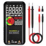 MAXRIENY Digital Multimeter Color LCD 3 Results Display 9999 Counts Auto-Ranging Pocket Smart Voltmeter Capacitance Ohm Continuity Frequency Diode Duty Cycle Live Check Voltage Tester